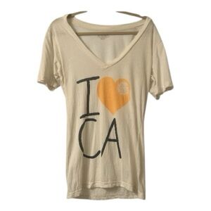 🍂🍁🍁Rip Curl I Love CA Graphic T-Shirt. Cream colored. Size Large.
